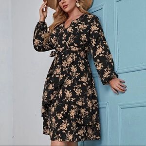 Shein long sleeve floral dress
